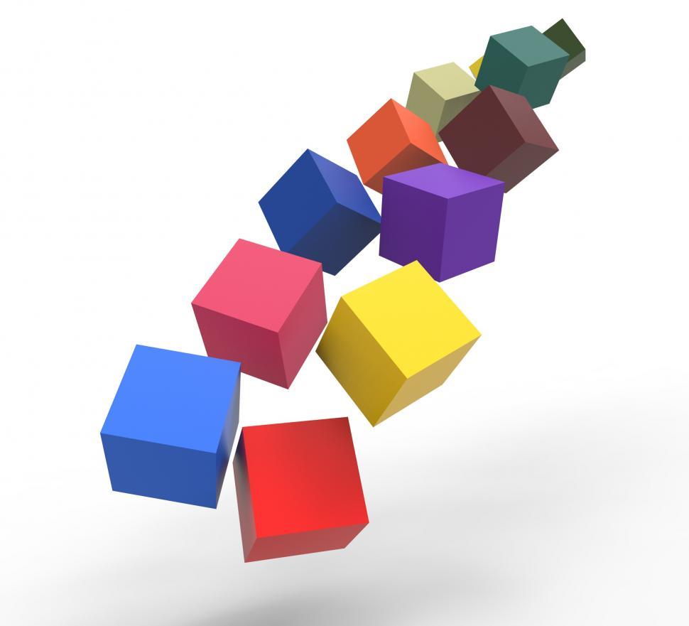 Free Image of Blocks Falling Showing Action And Solutions 