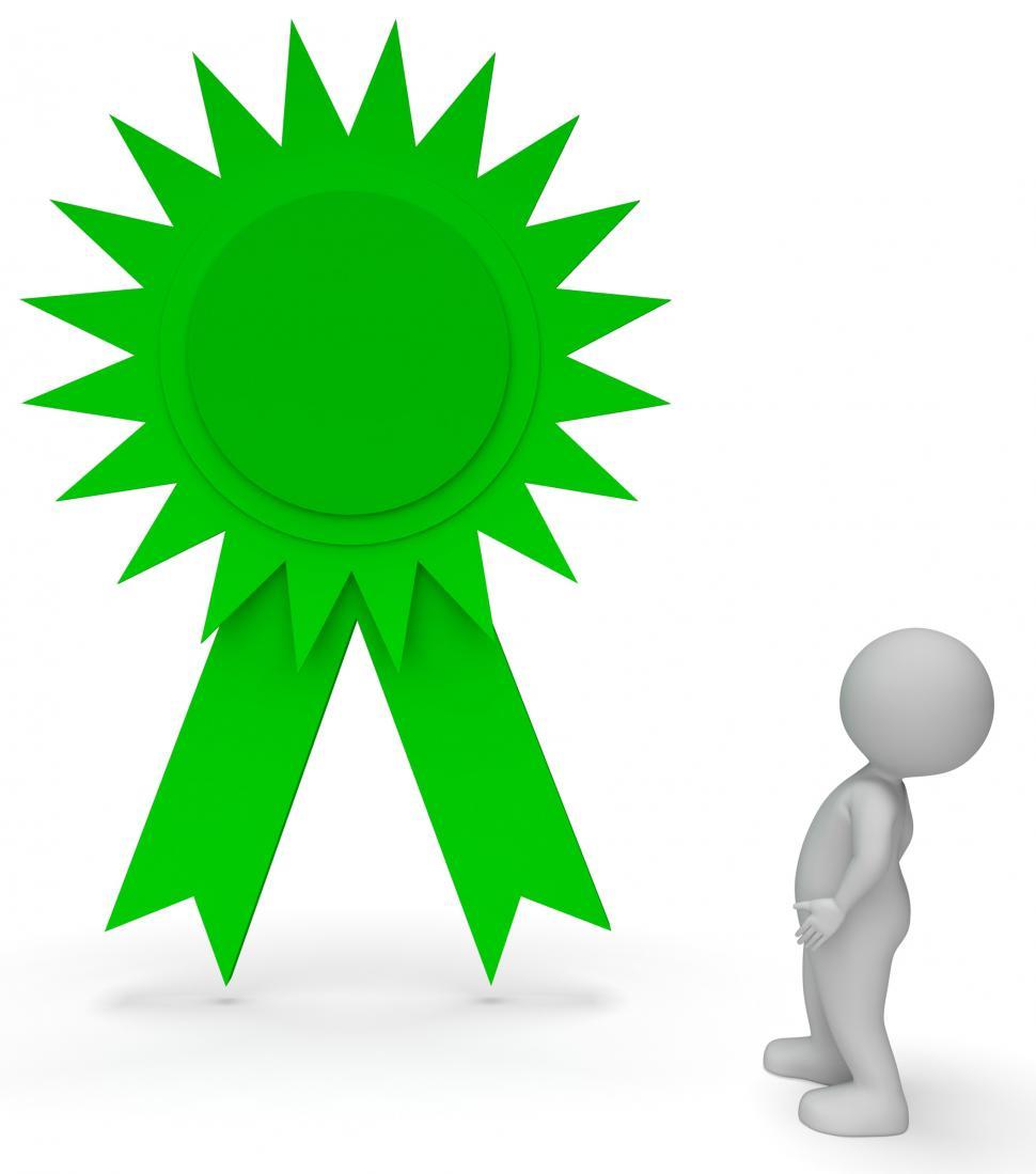 Free Image of Winner Rosette Represents Victory Victorious 3d Rendering 