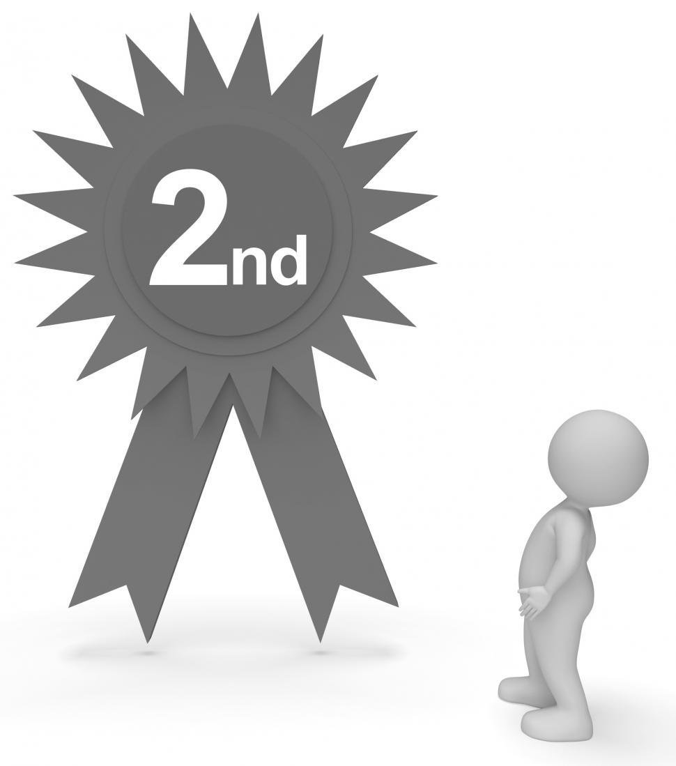 Free Image of Second Place Rosette Represents Runner Up And Achievement 3d Ren 