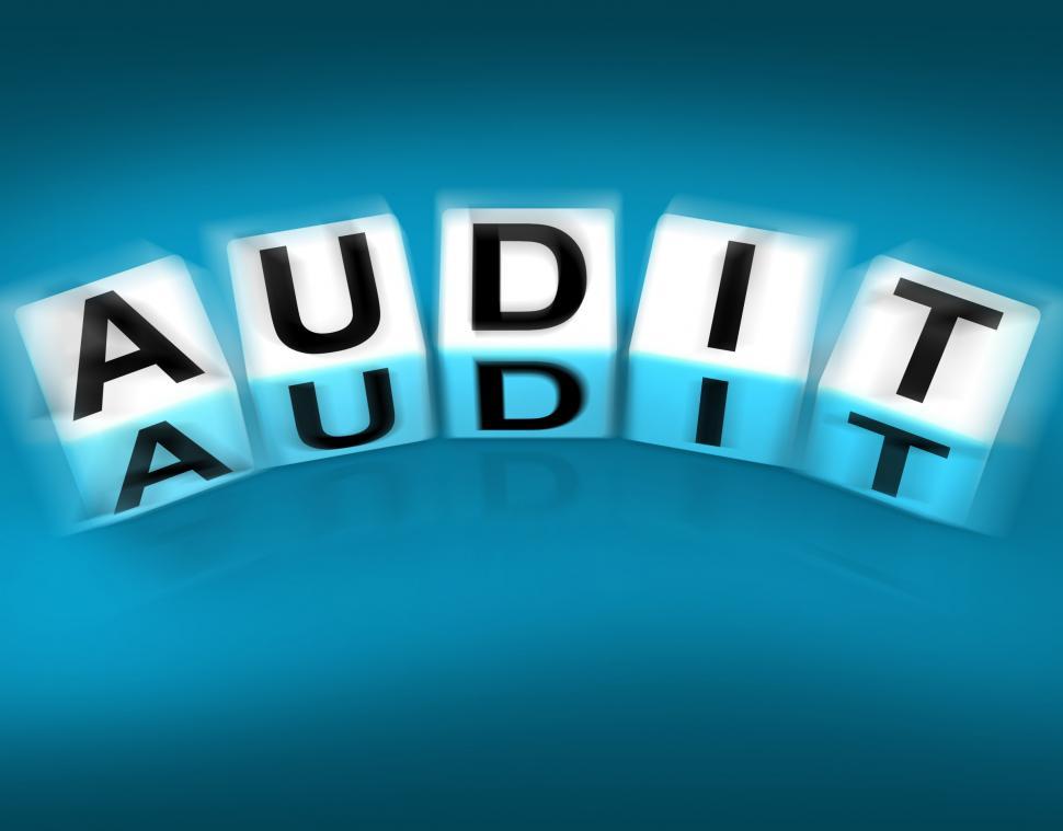 Free Image of Audit Blocks Displays Investigation Examination and Scrutiny 