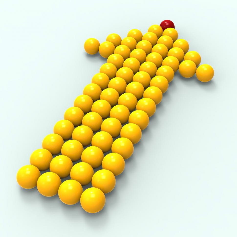 Free Image of Leading Metallic Balls In Arrow Shows Leadership 