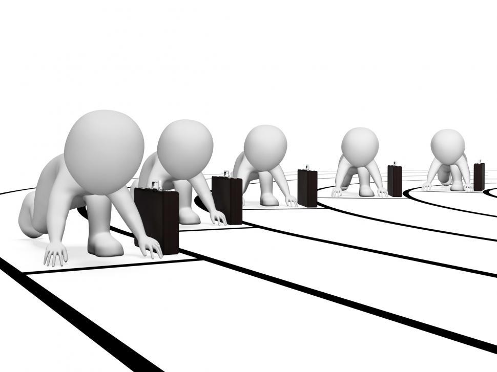 Free Image of Athletics Characters Means Active Racing And Run 3d Rendering 