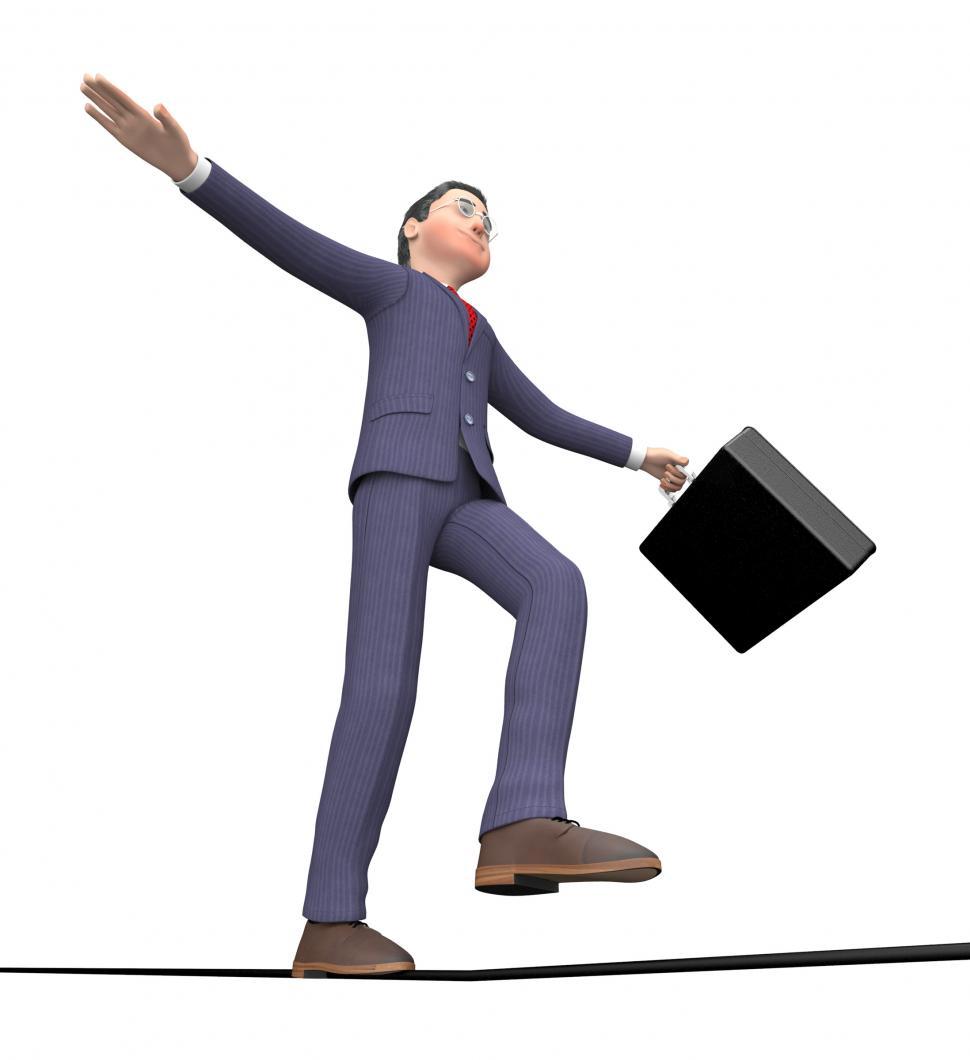 Free Image of Character Tightrope Means High Line And Balanced 3d Rendering 