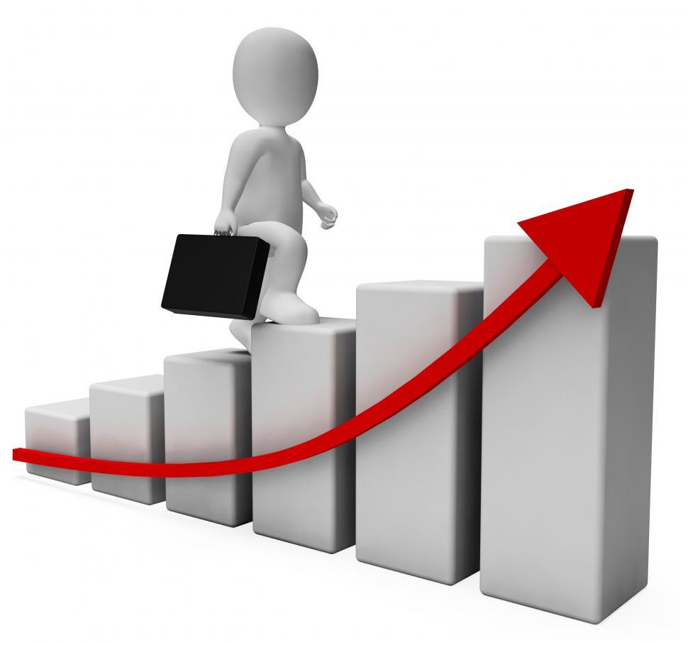 Free Image of Character Profits Indicates Business Person And Advance 3d Rende 