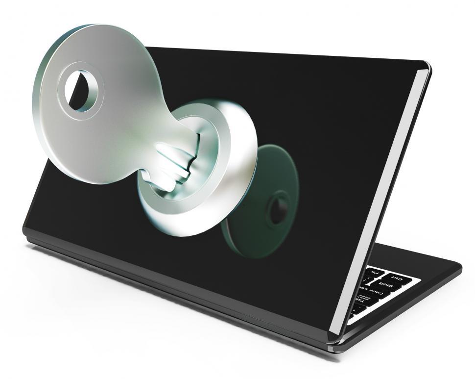 Free Image of Key On Computer Shows Restricted Password Or Unlocking 