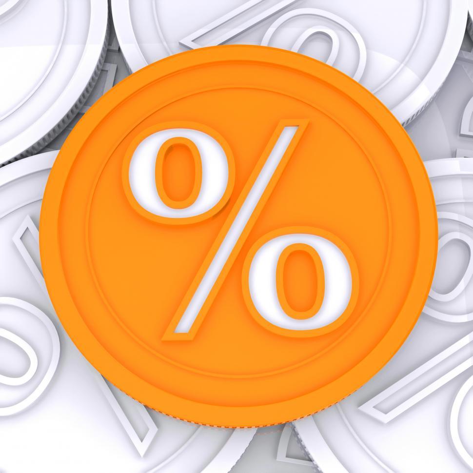 Free Image of Orange Percentage Sign on White Cans 
