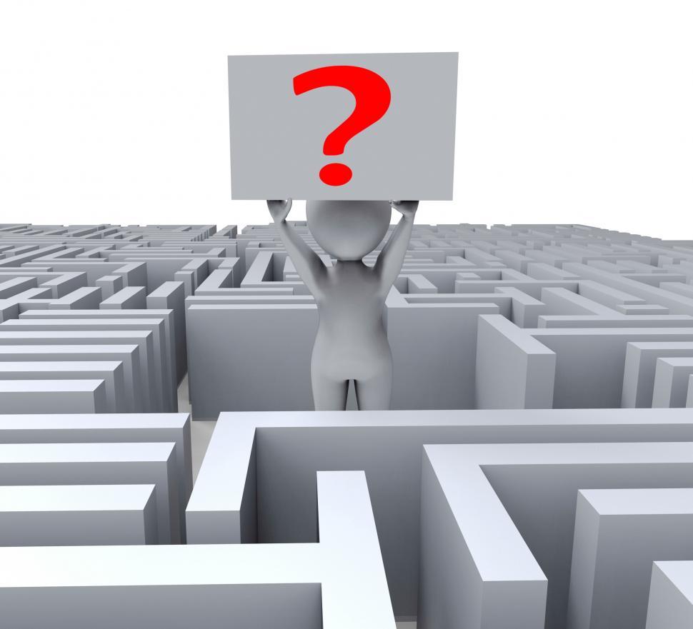 Free Image of Question In Maze Shows Confusion 
