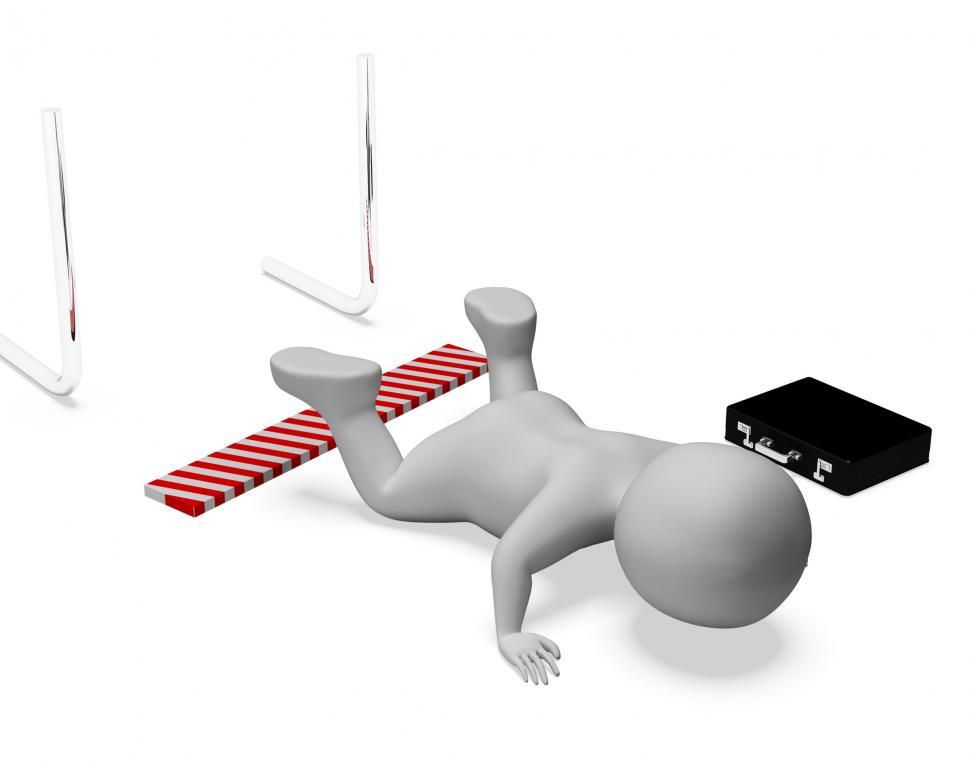 Free Image of Character Fall Means Lack Of Success And Accident 3d Rendering 