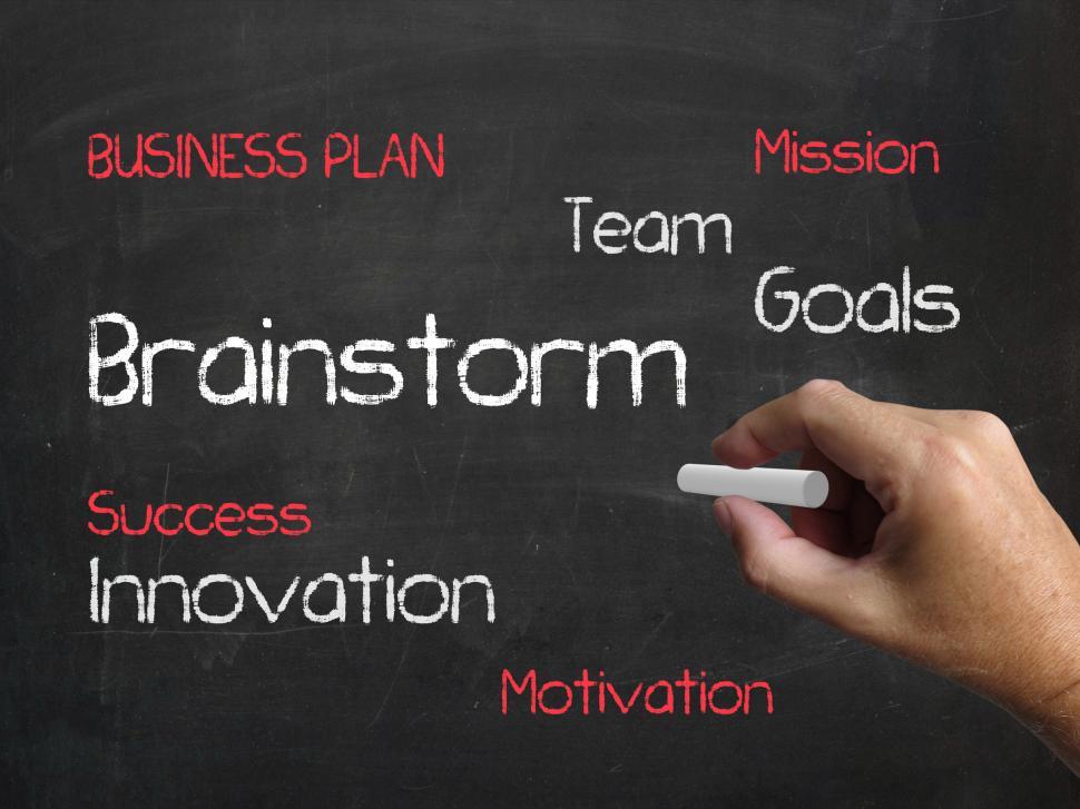 Free Image of Brainstorm On Chalkboard Shows Creative Ideas And Inspiration 