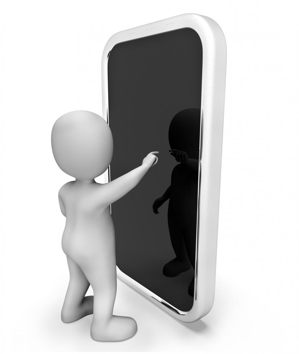 Free Image of Online Character Indicates World Wide Web And Telephone 3d Rende 