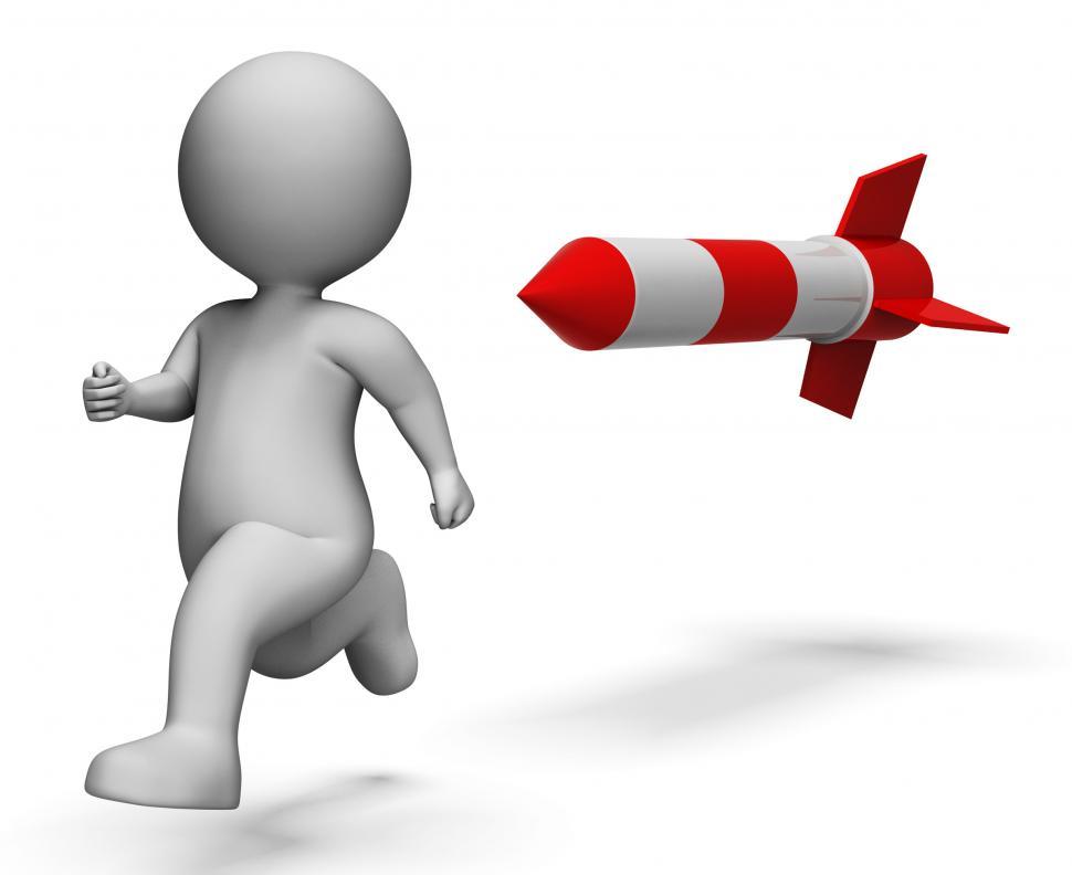 Free Image of Missile Character Shows Tight Spot And Aim 3d Rendering 