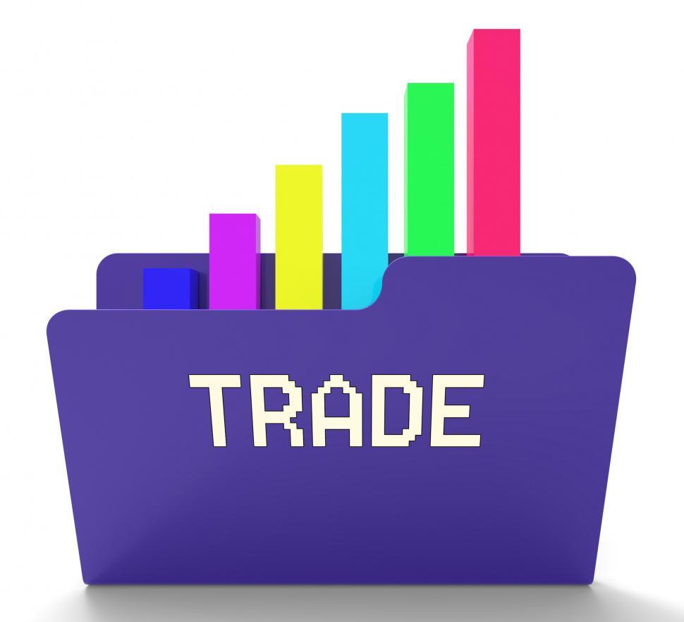 Free Image of Trade File Represents Business Graph And Binder 3d Rendering 