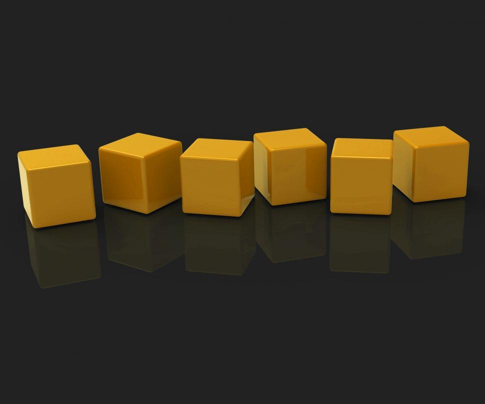 Free Image of Six Blank Blocks Show Copyspace For 6 Letter Word 