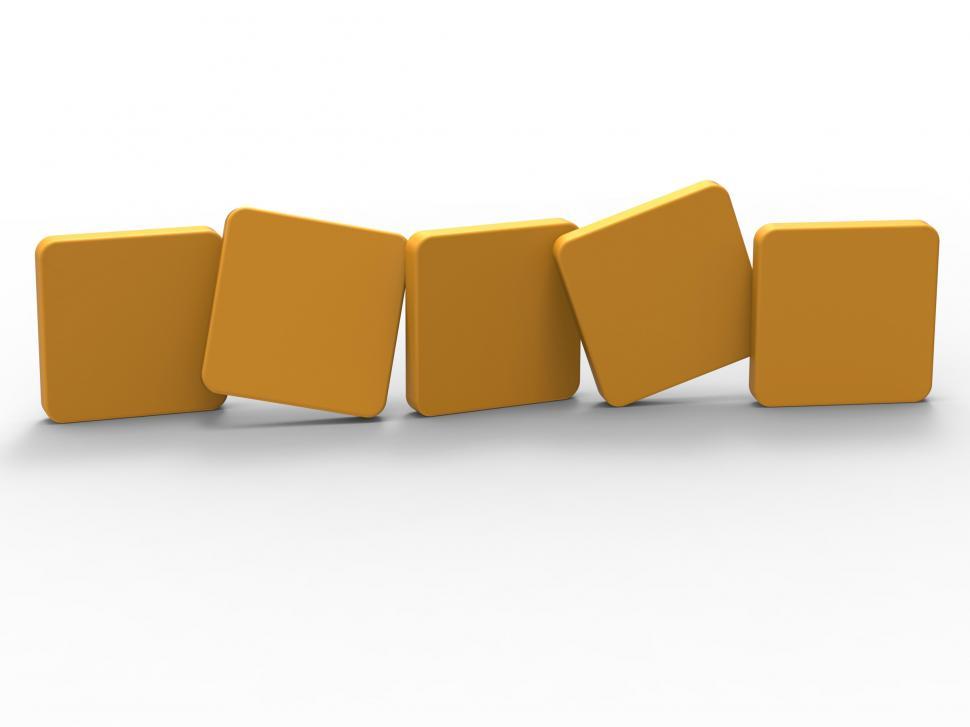 Free Image of Five Blank Tiles Show Copyspace For 5 Letter Word 