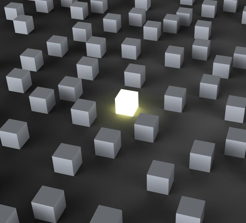 Free Image of Unique Illuminated Block Shows Standing Out 