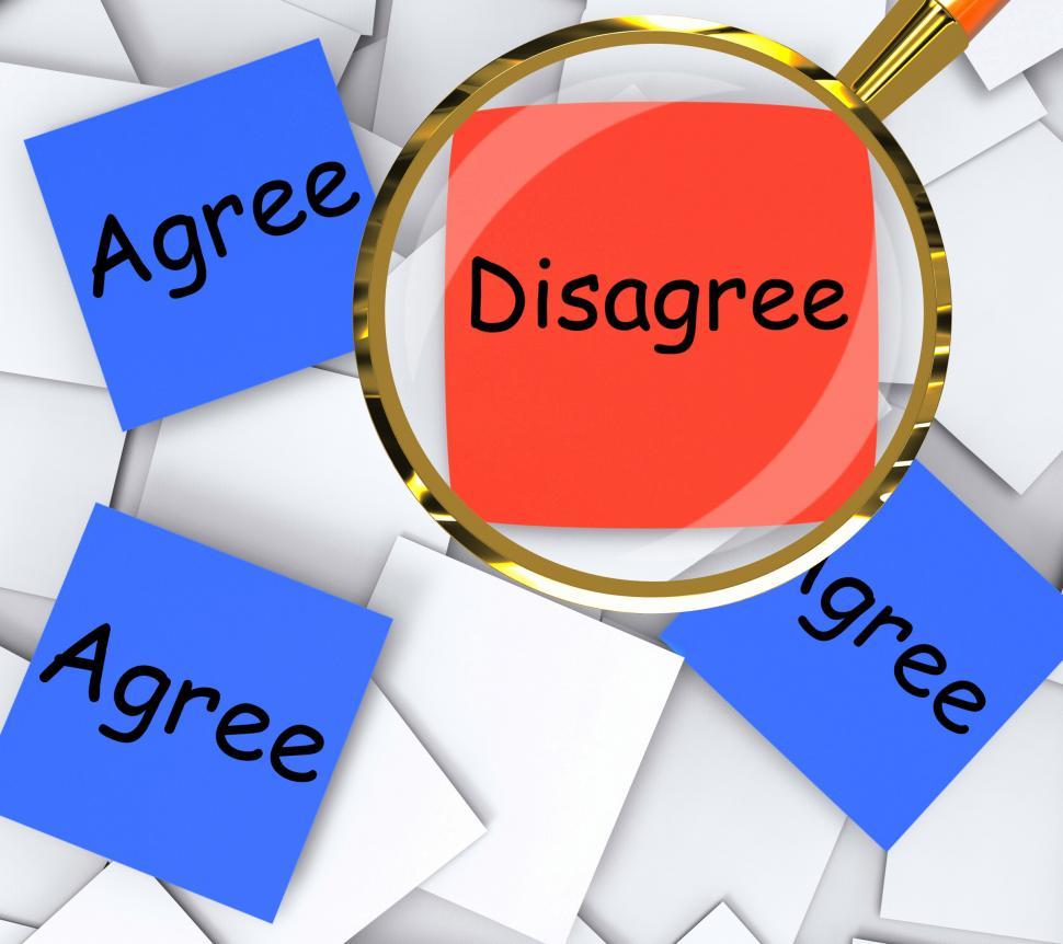 Free Image of Agree Disagree Post-It Papers Mean Agreeing Or Opposing 