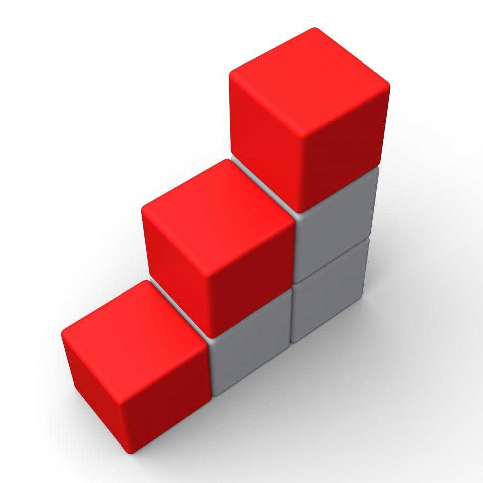 Free Image of Three Blank Steps Show Copy Space For 3 Letter Word 