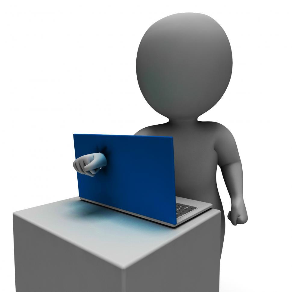Free Image of Punching Computer Shows Anger And Stress 