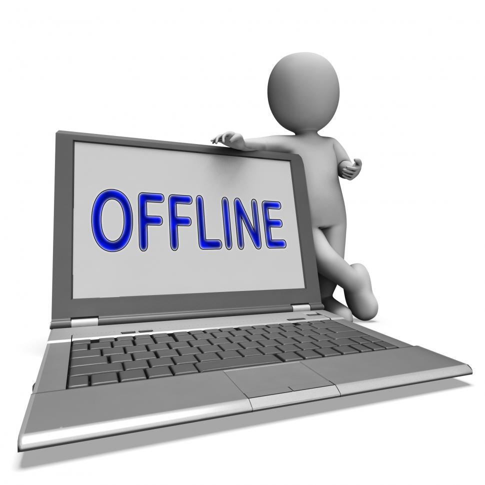 Free Image of Offline Laptop Shows Web Communication Status Disconnected 