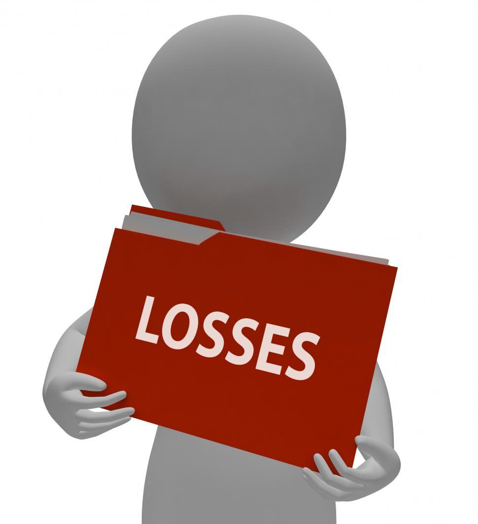 Free Image of Losses Folder Shows Negativity Bearish 3d Rendering 