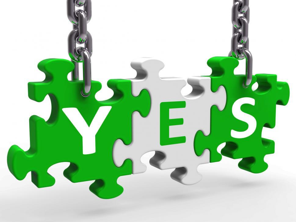 Free Image of Yes Puzzle Shows Approval Validation And Support 