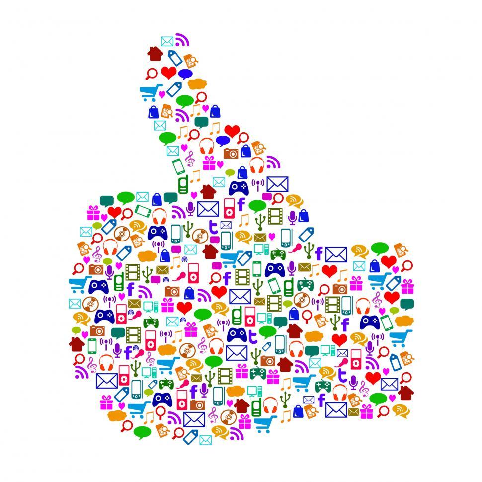 Free Image of Thumbs Up Icons Shows Follow Apps And Internet Symbols 
