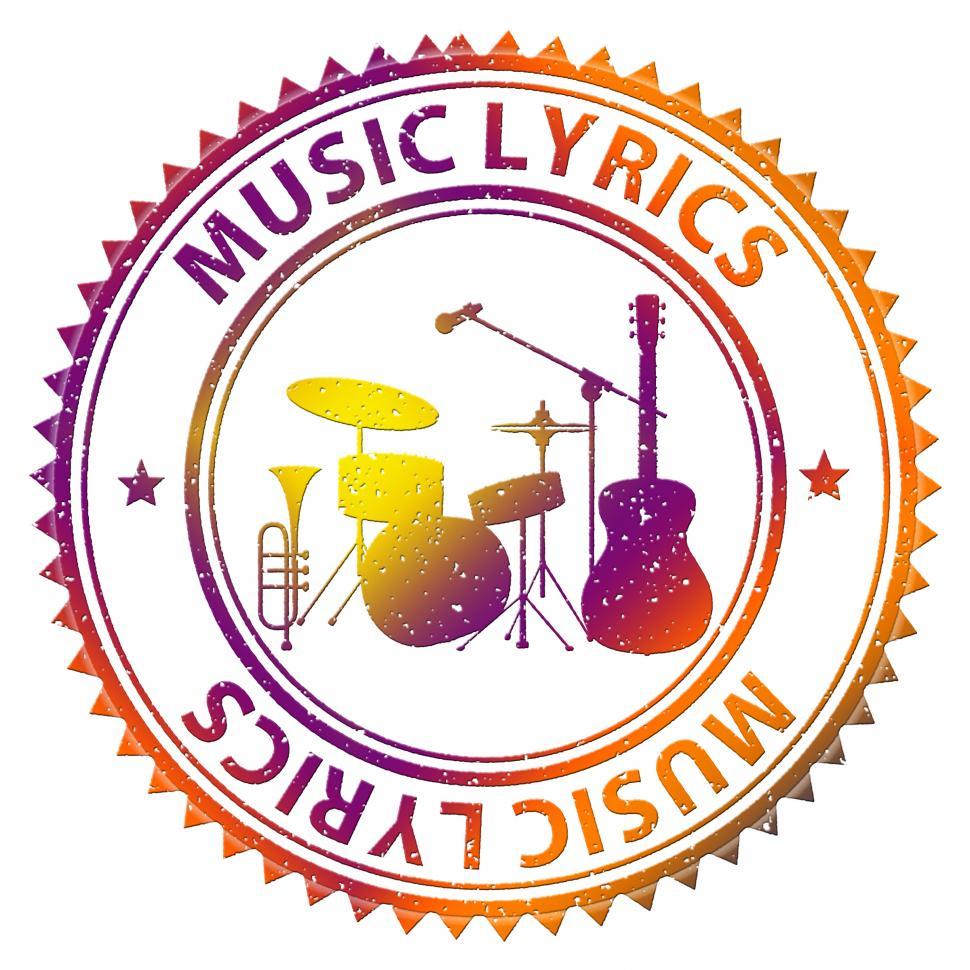Free Image of Music Lyrics Means Sound Track And Acoustic 