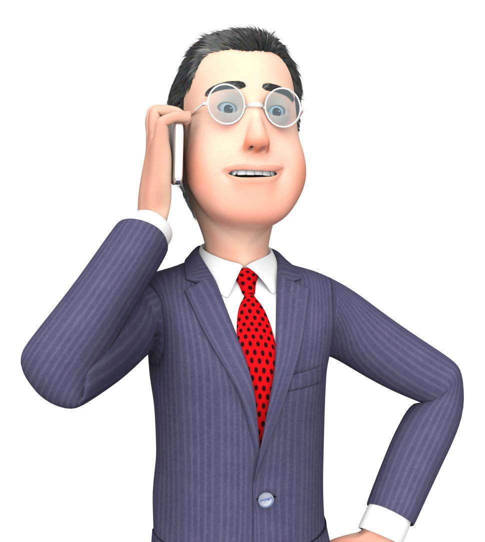 Free Image of Businessman Smartphone Shows Mobile Talking And Entrepreneurial  