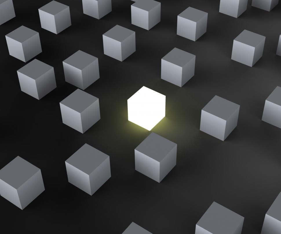 Free Image of Unique Illuminated Block Showing Standing Out 