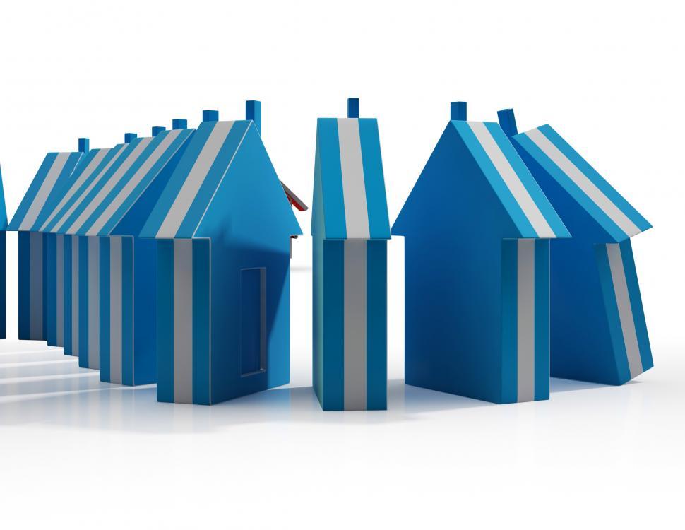 Free Image of Houses Falling Shows Real Estate Market Failing 