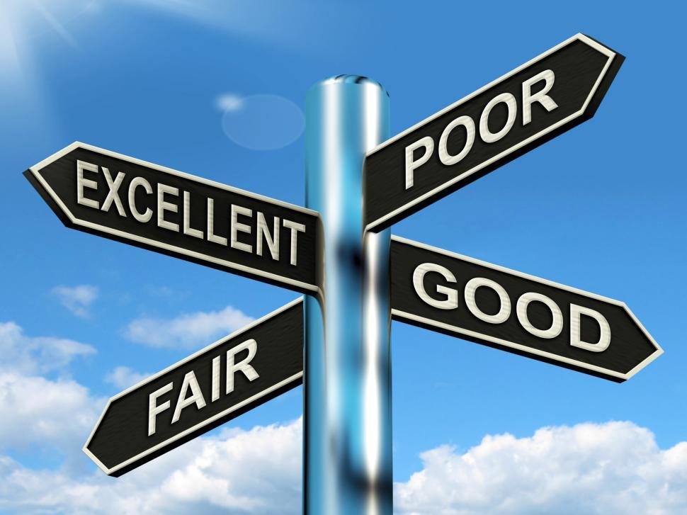 Free Image of Excellent Poor Fair Good Signpost Means Performance Review 