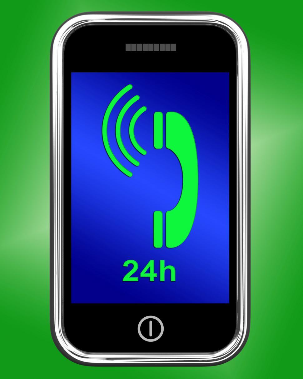 Free Image of Twenty Four Hour On Phone Shows Open 24h 