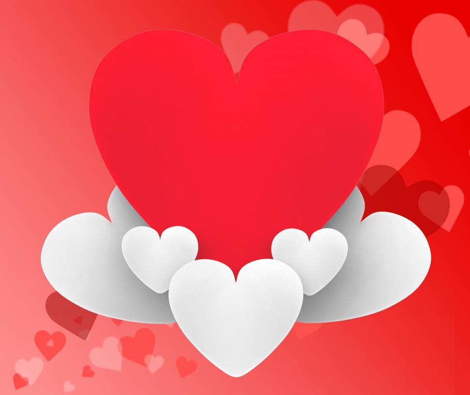 Free Image of Heart On Heart Clouds Shows Freedom Passion And Sensuality 