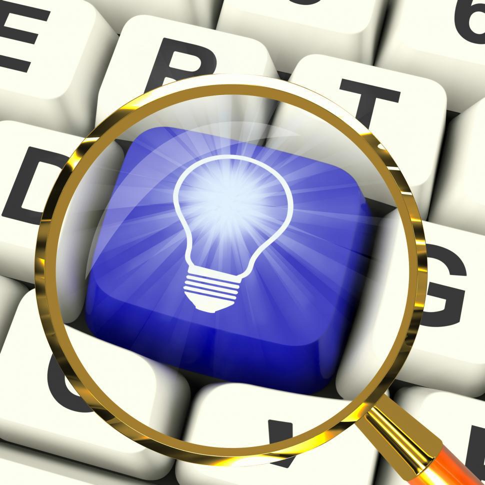Free Image of Light bulb Key Magnified Means Bright Idea Innovation Or Inventi 