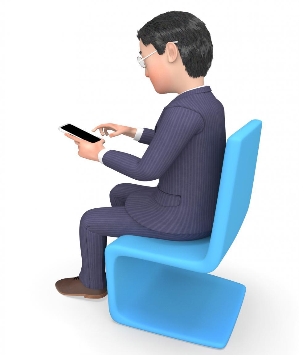 Free Image of Calling Smartphone Shows Illustration Entrepreneur And Calls 3d  
