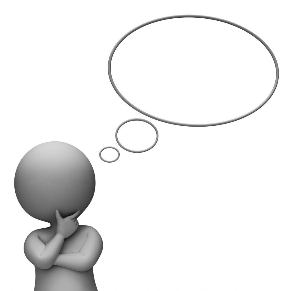 Free Image of Thought Bubble Means Think About It And Blank 3d Rendering 