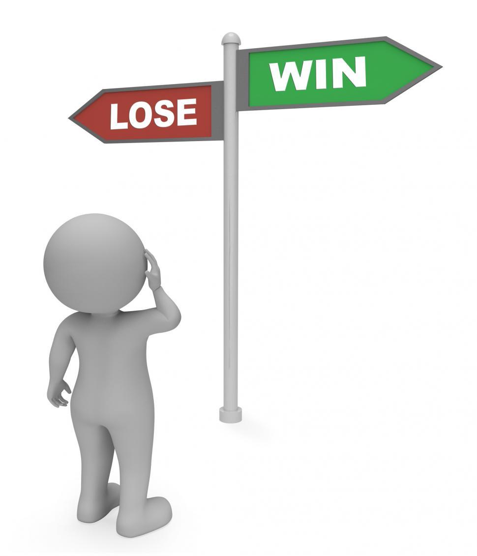 Free Image of Lose Win Sign Means Triumph Losing And Success 3d Rendering 