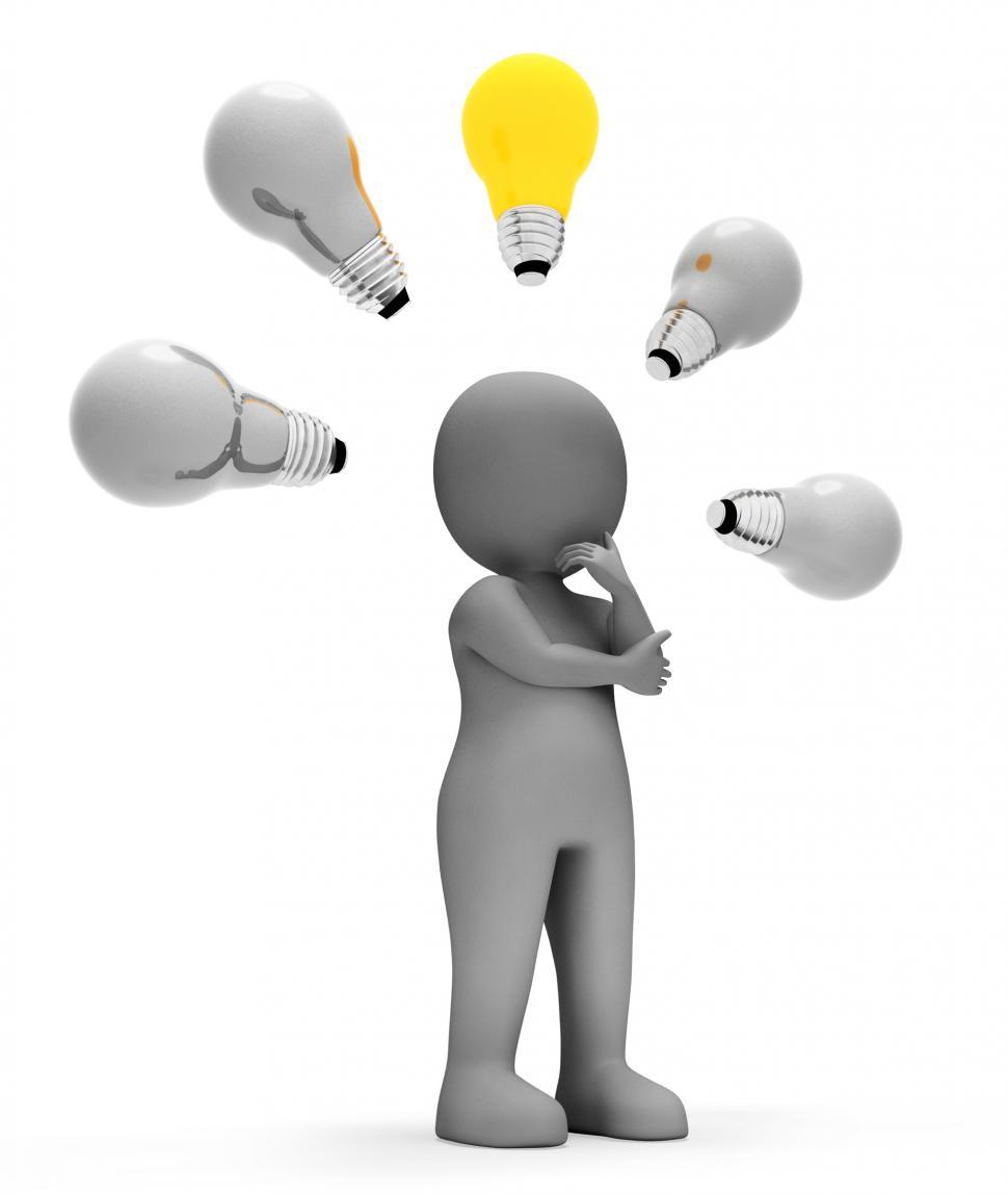 Free Image of Character Lightbulbs Means Power Sources And Concept 3d Renderin 
