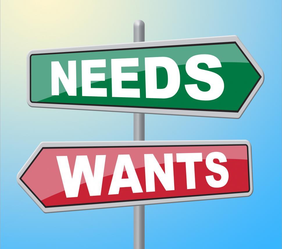 Free Image of Needs Wants Signs Indicates Would Like And Requirement 