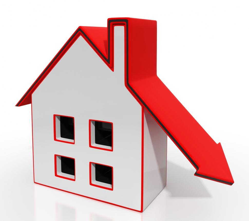 Free Image of House And Down Arrow Shows Property Recession 