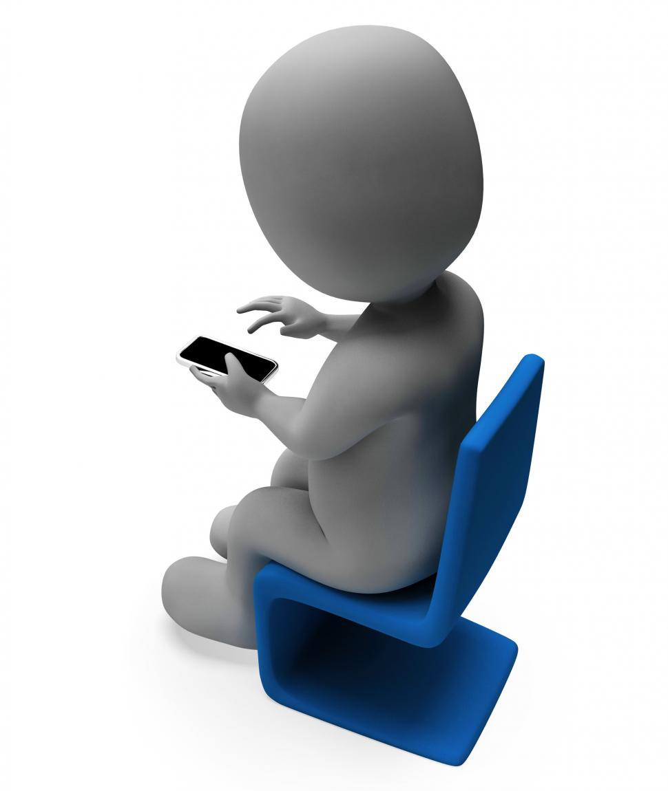 Free Image of Character Calling Shows Cellphone Render And Smartphone 3d Rende 