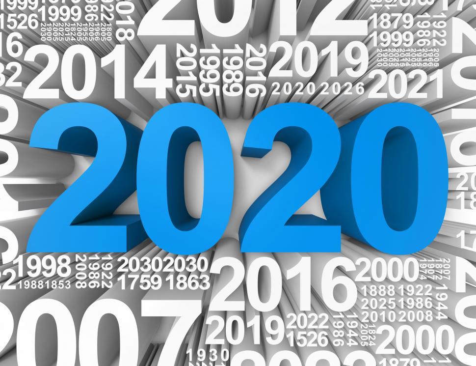 Free Image of Two Thousand Twenty Indicates Happy New Year And Annual 3d Rende 