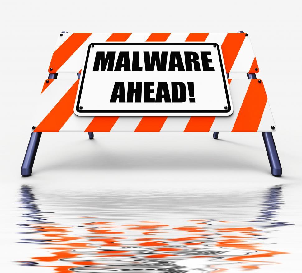 Free Image of Malware Ahead Displays Malicious Danger for Computer Future 