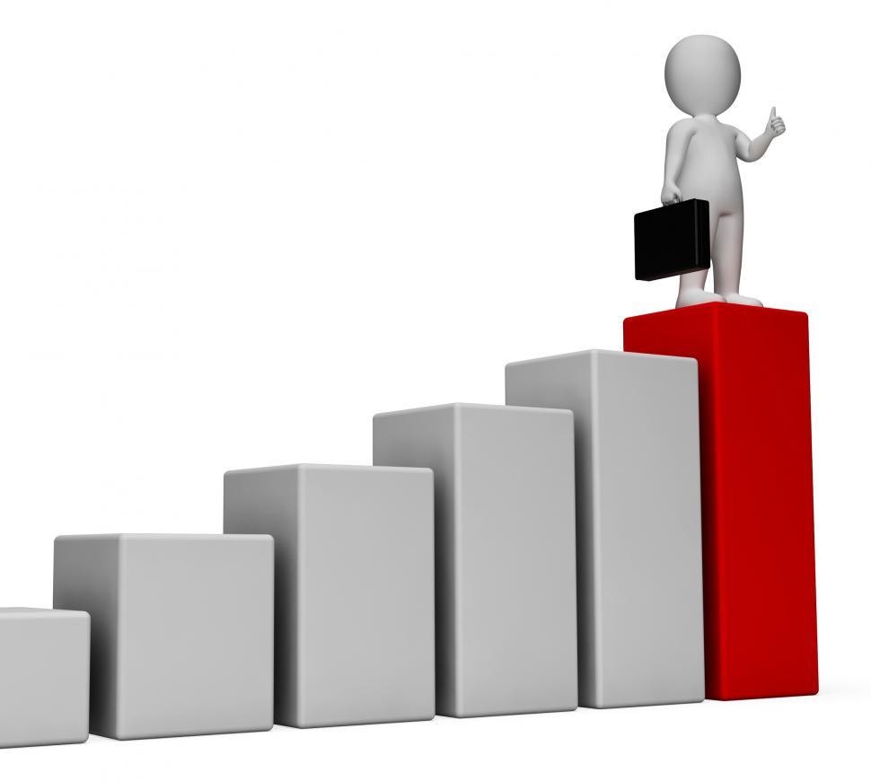 Free Image of Character Success Indicates Business Person And Advance 3d Rende 