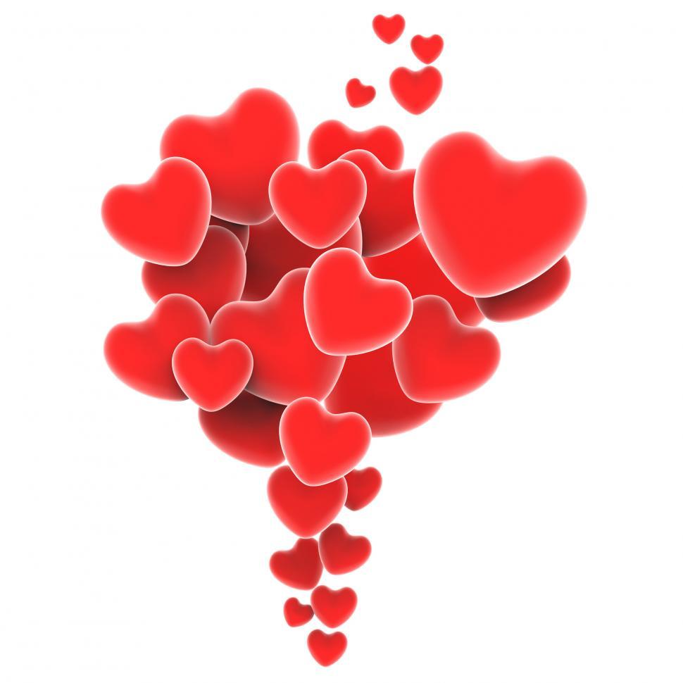 Free Image of Bunch Of Hearts Shows Beautiful Wedding Or Loving Marriage 