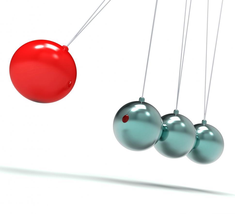 Free Image of Newton Cradle Showing Energy And Action 