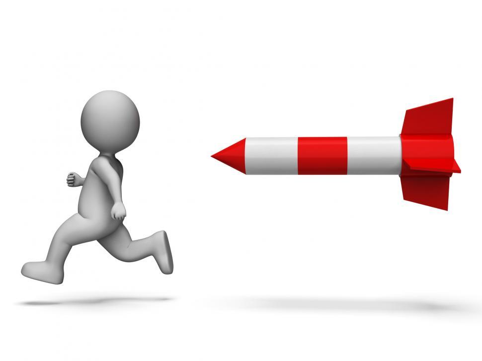 Free Image of Running Character Shows Tight Spot And Aim 3d Rendering 