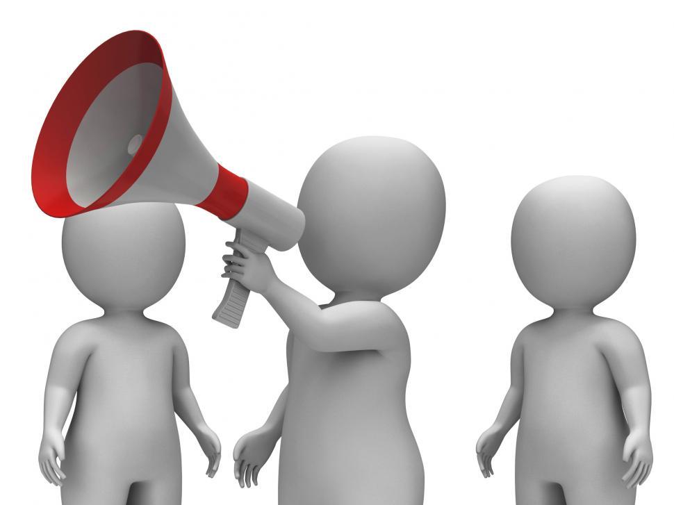 Free Image of Loud Hailer Character Shows Proclamation Speech And Announcement 