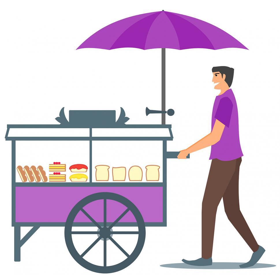 Free Image of Pushed pastry cart 
