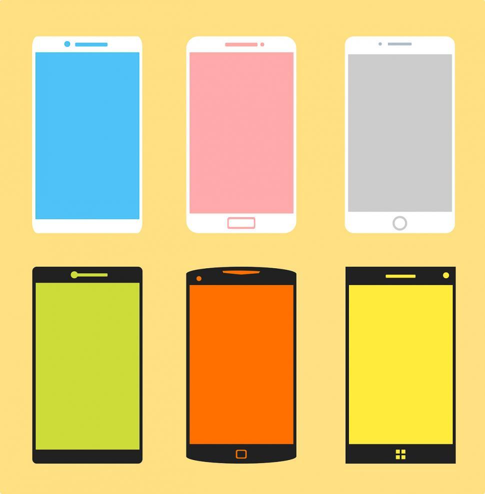 Free Image of Many mobile phones 